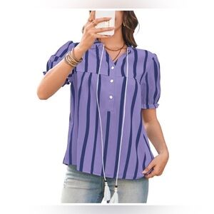 Purple Striped Women's Top